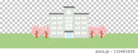 春天學校插畫素材 春天學校插畫素材 110465859