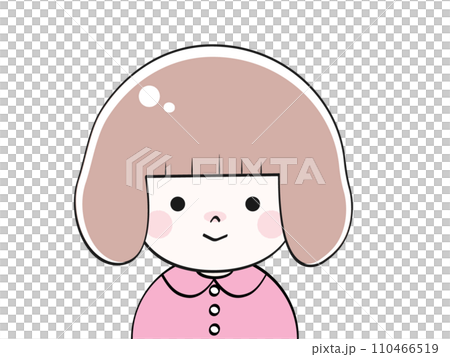 cute girl with bobbed hair 110466519