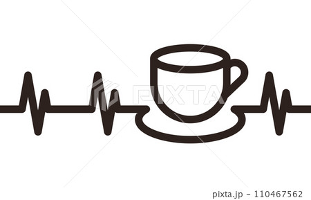 Coffee cup heartbeat 110467562