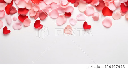 AI-generated content. Valentine's Day background. pastel color background. Valentines day concept. Flat lay, top view, copy space. Generative ai AI-generated content. Valentine's Day background. pastel color background. Valentines day concept. Flat lay, top view, copy space. Generative ai 110467998