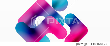 Gradient Geometry. Minimalist Fusion of Lines and Circles, Crafting Serene, Captivating Abstract Background 110468175