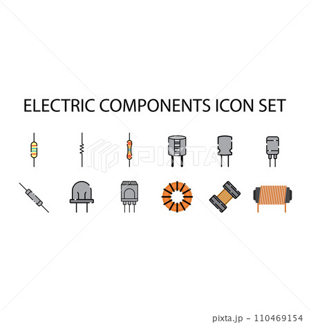 electric components icon set vector electric components icon set vector 110469154