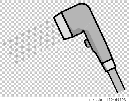 Illustration of a water-saving shower head in the bathroom 110469398
