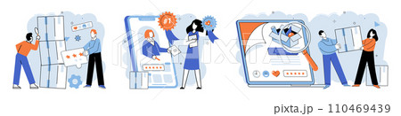 Quality control. Vector illustration. Exploring different quality control methods can lead to process optimization The certificate serves as procompliance with quality standards Verification Quality control. Vector illustration. Exploring different quality control methods can lead to process optimization The certificate serves as procompliance with quality standards Verification 110469439