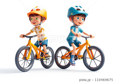 自転車と少年 110469675