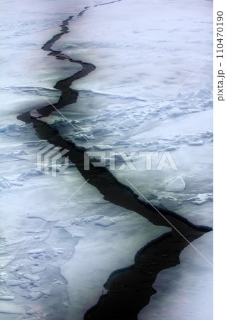 huge crack in ice of Arctic ocean huge crack in ice of Arctic ocean 110470190