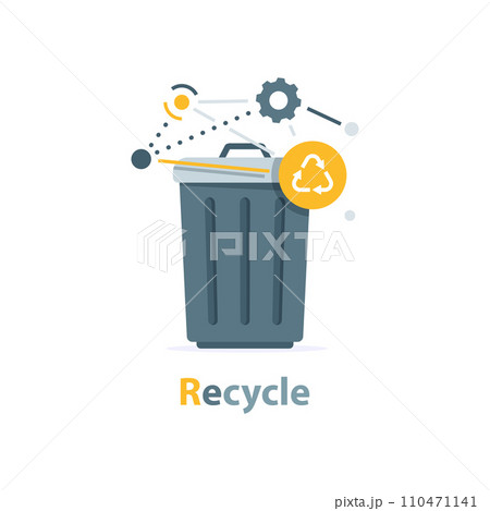 trashcan,Recycle,flat design icon vector illustration 110471141