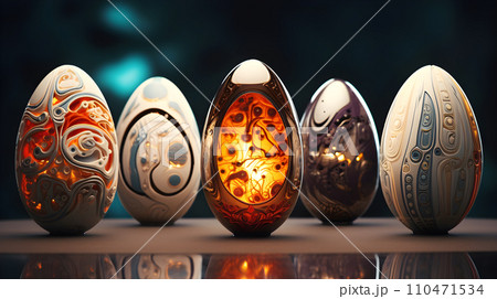 futuristic Easter eggs 110471534