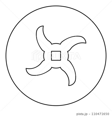 Knife for meat grinder mincer chopper accessory spare component part icon in circle round black color vector illustration image outline contour line thin style 110471650