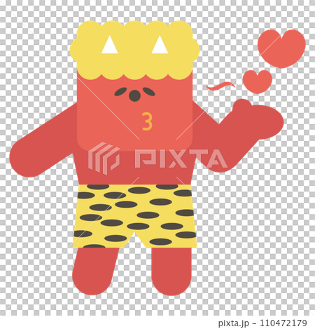 Red demon blowing a kiss 110472179