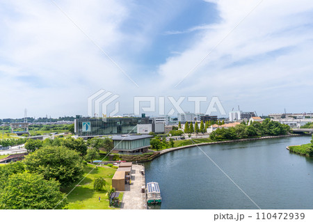 富山県 富岩運河環水公園 天門橋からの景色 富山県 富岩運河環水公園 天門橋からの景色 110472939