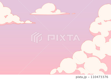 背景素材_夕焼けと入道雲 110473376