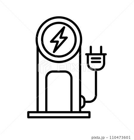 Electric vehicle charging station icon. EV station. Electric car charging. 110473601