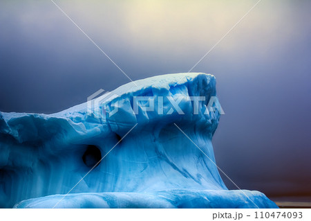 Iceberg fanciful shapes, blue fresh ice Iceberg fanciful shapes, blue fresh ice 110474093