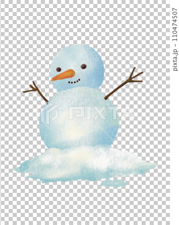 優しい雰囲気の雪だるまのイラスト 優しい雰囲気の雪だるまのイラスト 110474507
