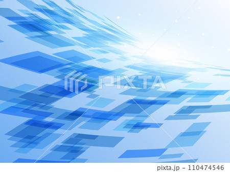 うねる青のデジタルサイバー背景 110474546