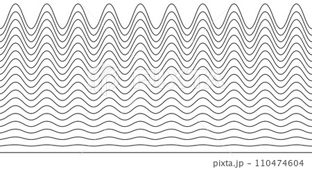 A set of wavy zigzag horizontal wiggly lines 110474604