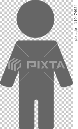 人物ピクトグラム こども 直立シルエット アイコン 全身 人物ピクトグラム こども 直立シルエット アイコン 全身 110474624