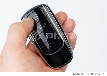 Unlocking car with key button Unlocking car with key button 110474763