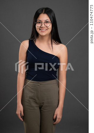 Portrait of young hispanic girl in casual 110474775