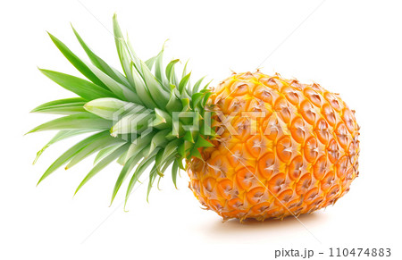 Fresh whole pineapple on white background 110474883