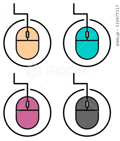 パソコンをクリックで操作するマウスの説明イラスト 110475117
