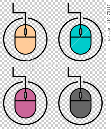 Explanatory illustration of a mouse that can be operated by clicking on a computer Explanatory illustration of a mouse that can be operated by clicking on a computer 110475117