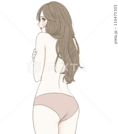 トップレスの女性 110475305