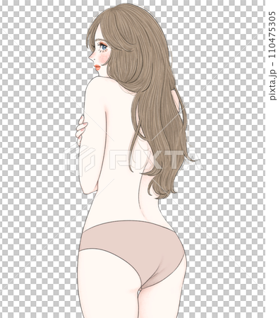 トップレスの女性 110475305