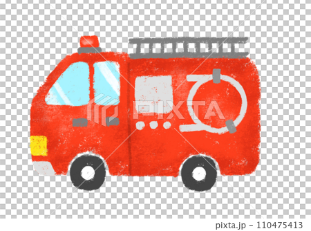 消防車のイラスト　クレヨンタッチ 110475413