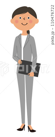 パソコンを持つスーツの女性 パソコンを持つスーツの女性 110476722