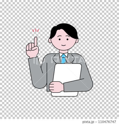 A man holding a board and giving guidance A man holding a board and giving guidance 110476747