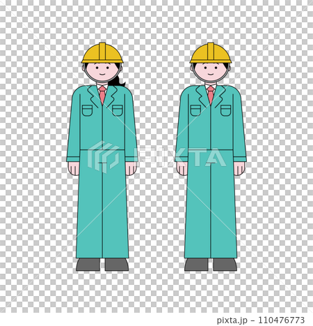 穿著工作服的女人和男人的插圖 110476773
