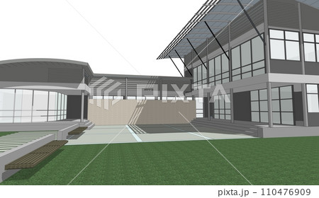 3D illustration of building project 110476909