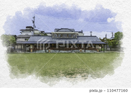 水彩画風 越前あわら温泉 芦湯 福井県あわら市 水彩画風 越前あわら温泉 芦湯 福井県あわら市 110477160