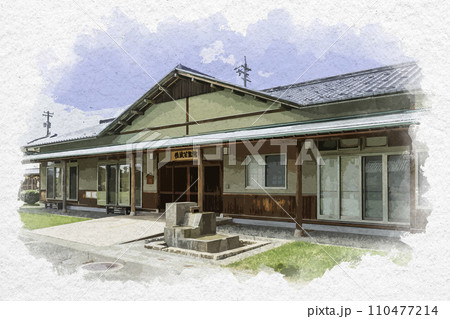 水彩画風　越前あわら温泉　伝統芸能館　福井県あわら市 110477214