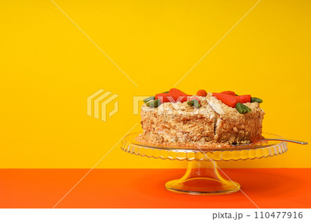 Tasty and delicious food concept - carrot cake Tasty and delicious food concept - carrot cake 110477916