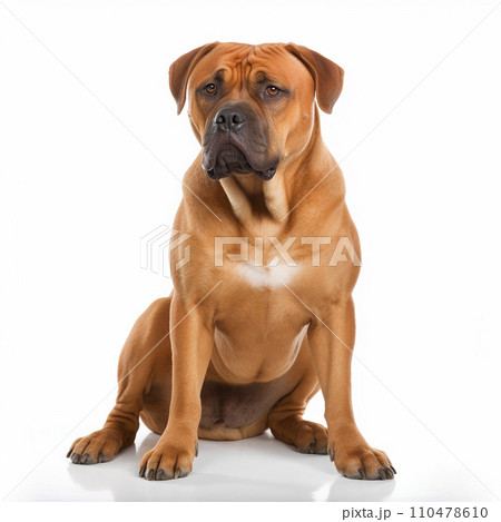Tosa inu dog close up portrait isolated on white background. Cute pet, loyal friend, good companion 110478610