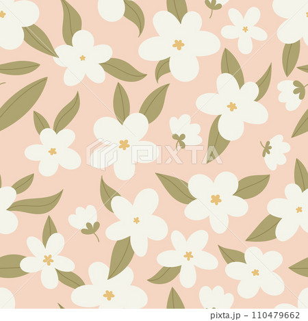 Vector decorative flowers seamless pattern design for fabric, wallpaper or wrapping paper. Vector decorative flowers seamless pattern design for fabric, wallpaper or wrapping paper. 110479662