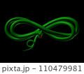 green snake isolated on black background 3d render 110479981