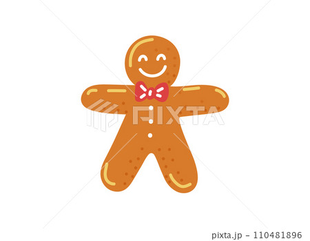 Vector gingerbread man on white background.Traditional winter pasrty,dessert Vector gingerbread man on white background.Traditional winter pasrty,dessert 110481896