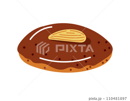 Lebkuchen german traditional cookies for winter,advent time.Vector illustration Lebkuchen german traditional cookies for winter,advent time.Vector illustration 110481897