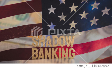 The Shadow banking on America flag for Business concept 3d rendering. 110482092