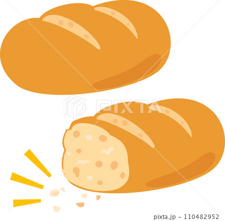 ちぎったパンとパンくず 110482952
