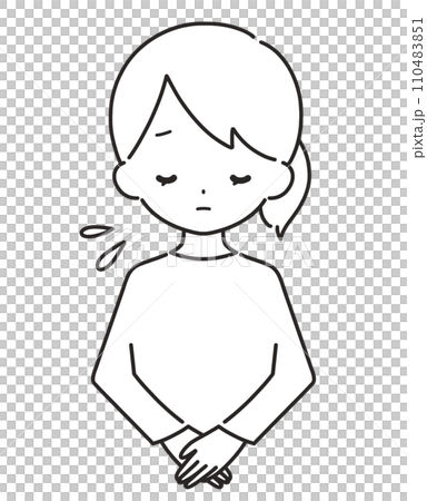 單色 | 女人鞠躬道歉 | 休閒服裝 110483851