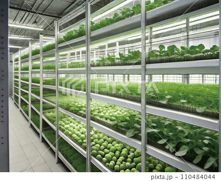 室内水耕栽培のイラスト「AI生成画像」 110484044