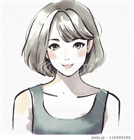 清潔感のあるタンクトップのかわいい女性「AI生成画像」 110484208