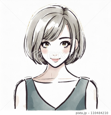 清潔感のあるタンクトップのかわいい女性「AI生成画像」 110484210