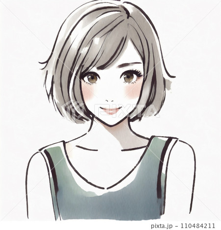 清潔感のあるタンクトップのかわいい女性「AI生成画像」 110484211