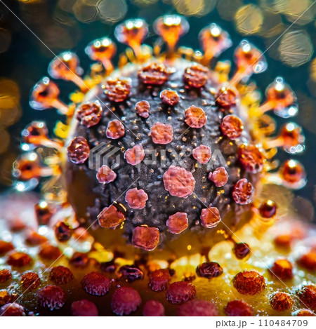 コロナウイルス クローズアップ「AI生成画像」 コロナウイルス クローズアップ「AI生成画像」 110484709